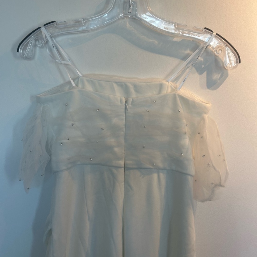 Profound Glamour Ivory Pearl Off-the-Shoulder Tulip Maxi Dress - Ivory - Small - Picture 6 of 12
